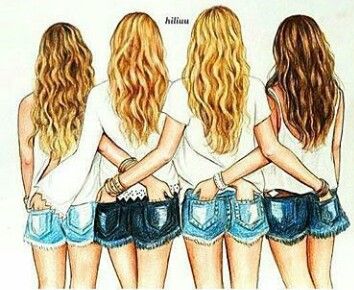 bff drawings tumblr 4 | Bff drawings, Best friend drawings, 4 best friends